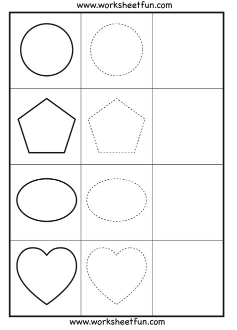 shape tracing  worksheets preschool tracing shape tracing