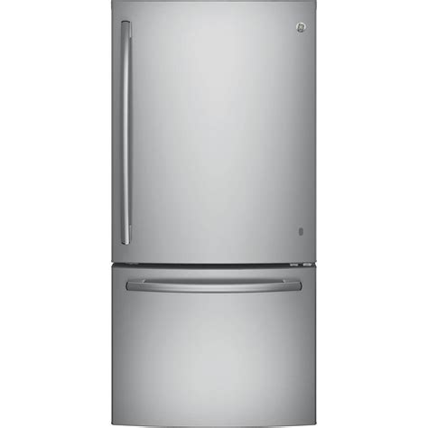 ge     cu ft bottom freezer refrigerator  stainless steel gdeeskss  home depot