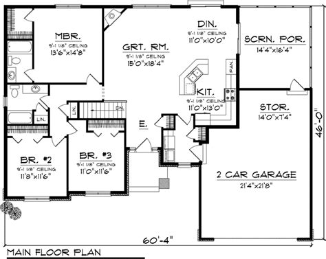 artistic open concept ranch floor plans home plans blueprints