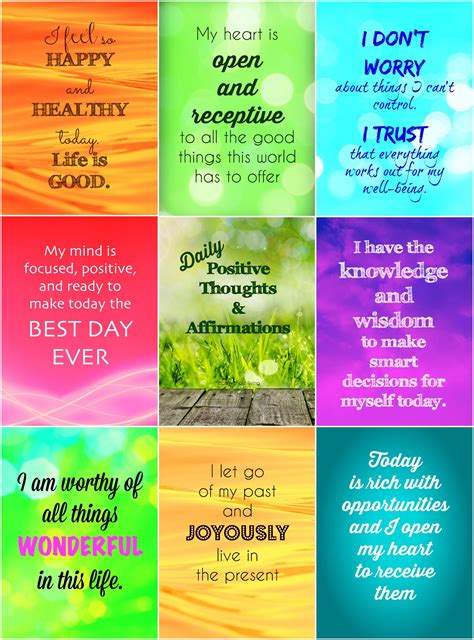 printable positive affirmations cards printable templates