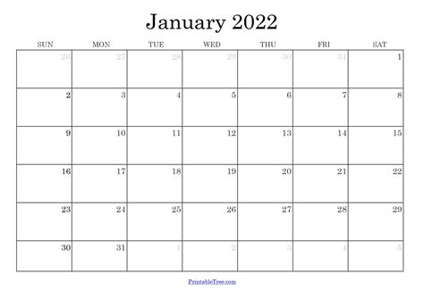 january  calendar template  printable calendar