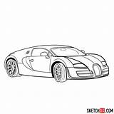 Bugatti Veyron Drawing Draw Supercar Super Step Sport Sketchok Supercars Getdrawings sketch template