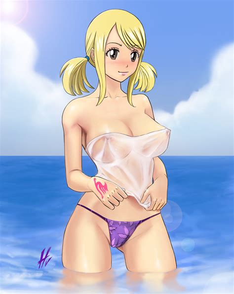 lucy on the beach by hvond23 hentai foundry