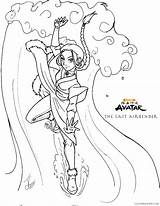 Katara Atla Airbender Korra Coloring4free Legenda Aanga Zuko Lineart Aang Bender Kolorowanki Kleurplaten Sokka Awatar Azcoloring Uitprinten Downloaden sketch template