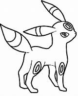 Umbreon Pokemon Coloring Pages Espeon Eevee Greninja Fire Line Drawing Pikachu Type Color Colouring Printable Sheets Reshiram Print Coloriage Kids sketch template