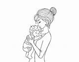 Baby Taking Mother Coloring Coloringcrew sketch template