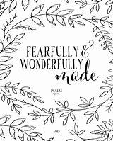 Psalm Wonderfully Fearfully Psalms Bigcartel sketch template