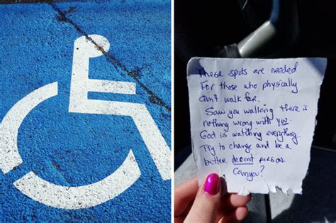 Disabled Woman Finds Rude Note On Car After Parking In