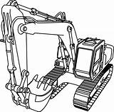 Bulldozer Excavator Sketsa Backhoe Bagger Koparka Kolorowanka Excavators Lukisan Druku Drukowanka sketch template