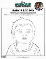 Alexander Bad Terrible Horrible Good Very Coloring Activity Sheets Baby Movie Disney Giveaway Activities Fun Own Print Click sketch template