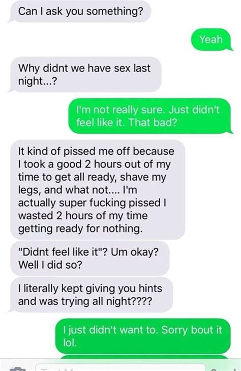woman goes on texting tirade after man refuses to have sex with her