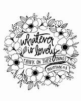Coloring Whatever Lovely Philippians Canvas sketch template