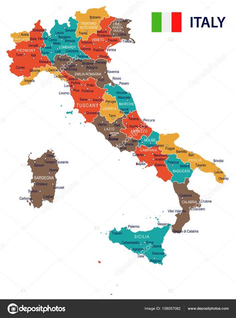 italie kaart en afbeelding markeren vectorafbeelding door  dikobrazik vectorstock