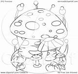 Outline Coloring Mushrooms Illustration Clip Royalty Bnp Studio Rf Clipart sketch template