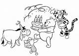 Birthday Coloring Pages Happy Disney Winnie Pooh Printable Cakes Dad Color Bear Mom Cartoon Clipart Visit Getcolorings Party Getdrawings Sheets sketch template