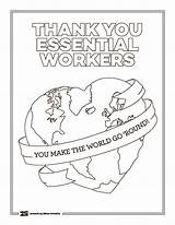 Thank Essential Gratitude Colouring Nhs Postman sketch template