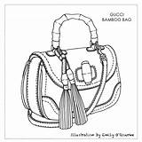 Borsa Handbag Disegno 핸드백 Borse Salvato sketch template