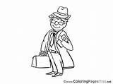 Sheet Salesman Colouring Coloring Title sketch template