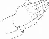 Praying Coloring Hands Pages Hand Template Two God Cupped Together Shaped Heart Color sketch template