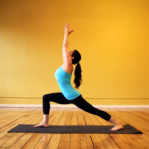 warrior  yoga sequence  thighs popsugar fitness photo