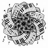 Piano Musicales Ausmalen Zentangle sketch template