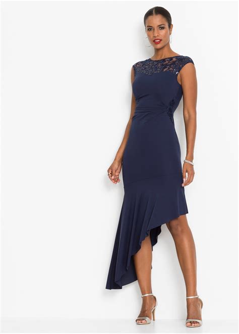 maxi jurk met pailletten donkerblauw bodyflirt boutique bestel  bonprixnl
