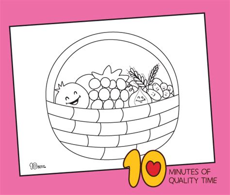 fruit basket coloring page  minutes  quality time