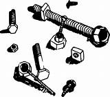 Bolts Nuts Clip Nut Clipart Vector Drawing Screws Bolt Svg Lug Nails Hardware 3d Cliparts Tool Clker Office Open Silhouette sketch template