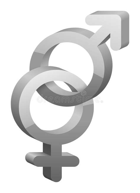 3d Gray Female And Male Sex Symbol Stock Illustration