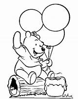 Bear Coloring Balloon Pages Kids Teddy sketch template