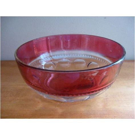 vintage rose red clear glass bowl  ebid united states