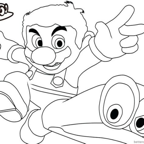 super mario odyssey coloring pages running super mario odyssey mario
