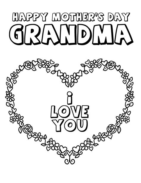 printable mothers day coloring pages  grandma