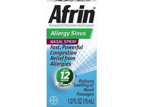 Afrin Allergy Sinus Nasal Spray 12 Hour Fast And Powerful Congestion