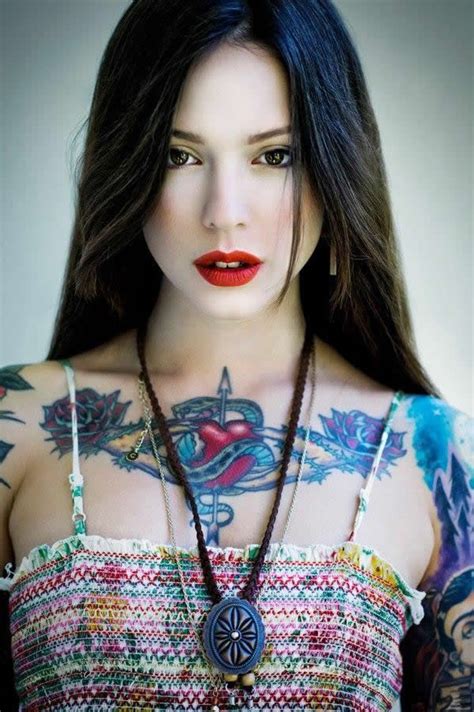 beautiful tattooed girls and women daily pictures for your inspiration chest tattoos for