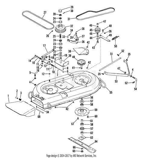 ariens   yt hp bs gear  deck parts diagram  rotary mower
