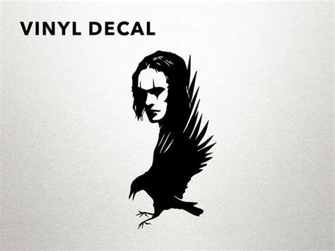 crow vinyl decal vinyl wall decal brandon  dungeonsanddecals vinyl wall decals vinyl