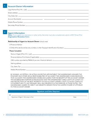 fillable  nest direct power  attorney fillable nest
