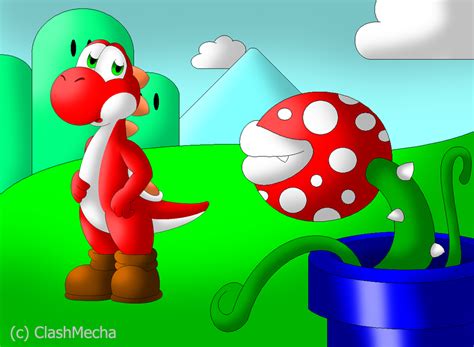 red and the piranha plant by clashmecha on deviantart