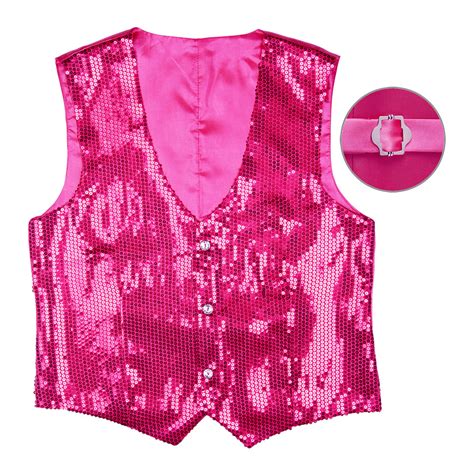 carnavalskleding heren glitter vest roze