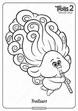 Trolls Smidge Colouring sketch template