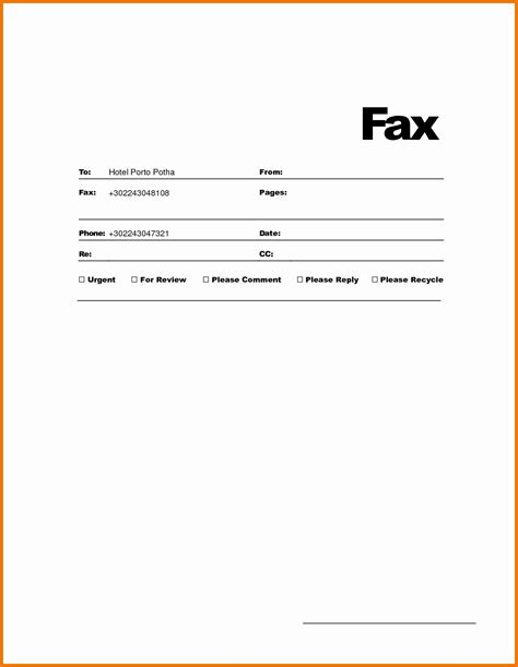 blank fax cover sheet printable