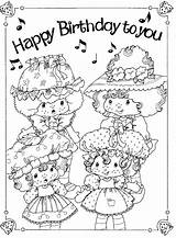Coloring Shortcake Strawberry Birthday sketch template