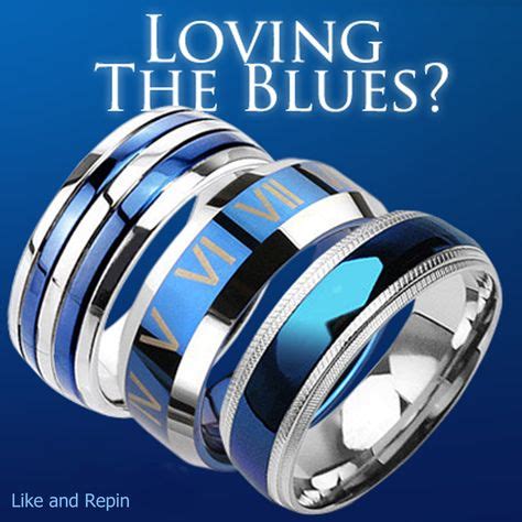 loving  blues buybluesteel blue rings titanium jewelry rings  men