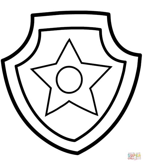 awesome police badge outline coloring   clipart  clipart