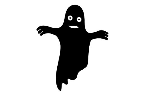 halloween ghost silhouette graphic  graphichut creative fabrica