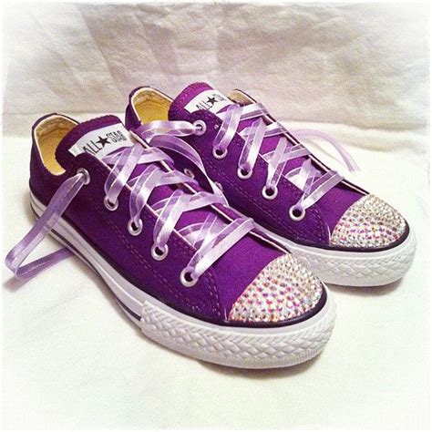 Purple Low Top Bling Chuck Taylor Converse Ab Bling 75
