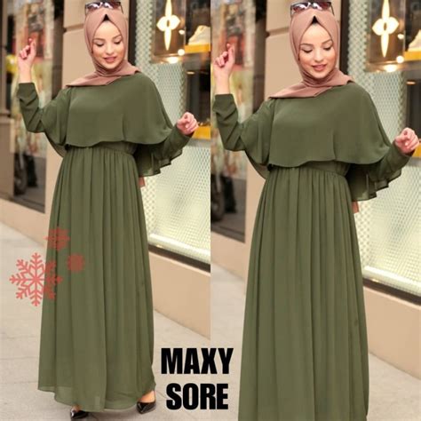 jilbab warna army cocok baju warna  voal motif
