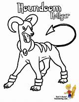 Pokemon Houndoom Coloring Pages Bubakids sketch template