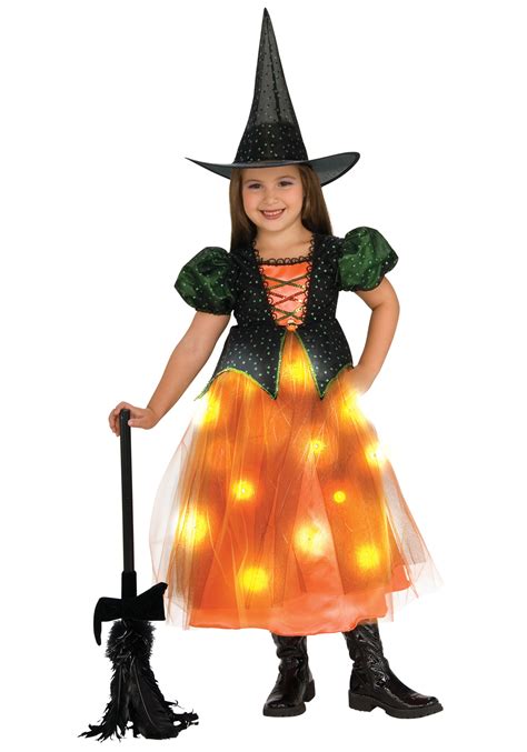 twinkle witch costume  girls light  dress  hat